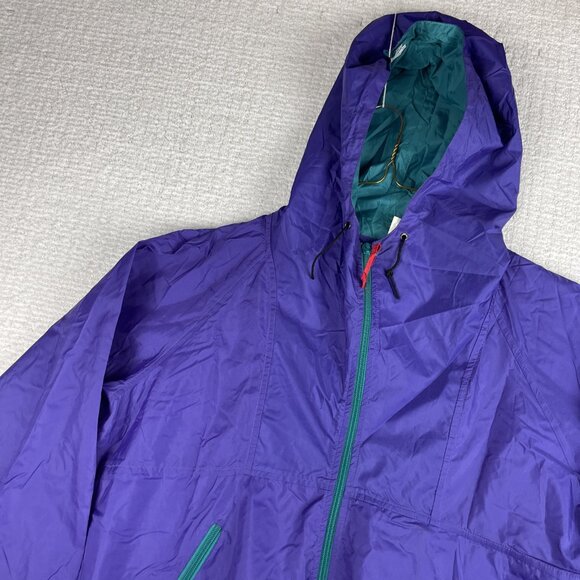 VTG Sierra Designs Medium Nylon Retro Purple Full Zip Hooded Windbreaker Jacket - Picture 3 of 16